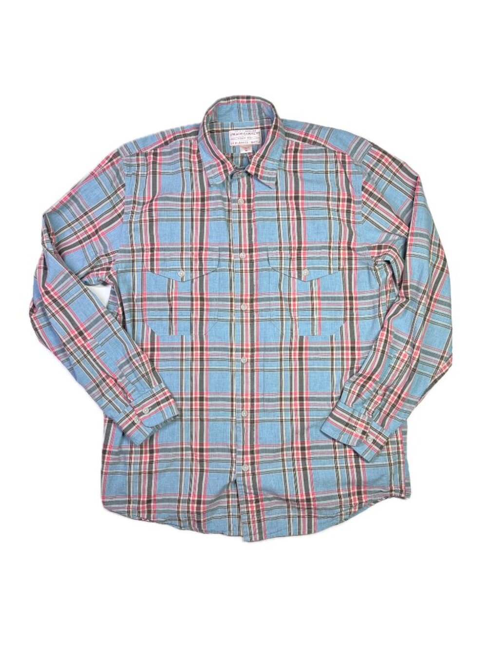 Filson Garment Size M Button-Up Long Sleeve Plaid Shirt Cotton